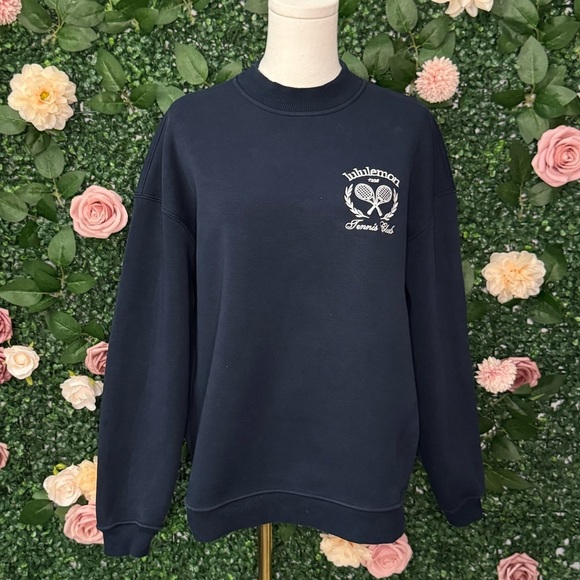 lululemon athletica Tops - Lululemon Navy Blue Heavyweight Fleece Pullover- Tennis Club